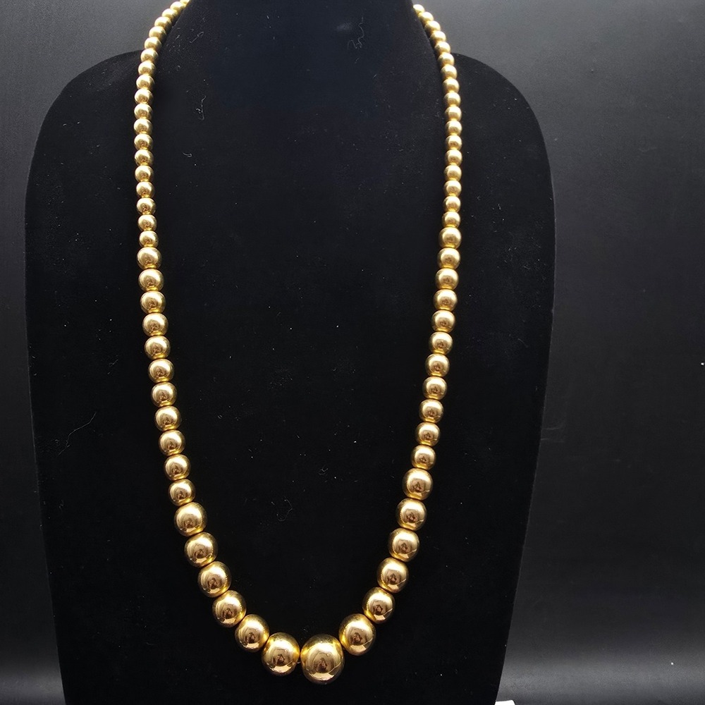 Gold Tone Beaded necklace Vintage Costume Jewelry
